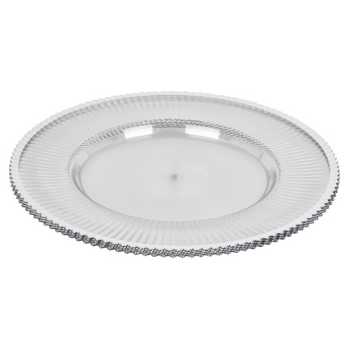 Pcs clear fluted charger - 6/12,