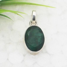 925 Sterling Silver Emerald Necklace Handmade Jewelry Gemstone Necklace