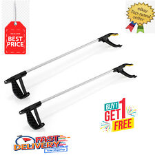 2 X LONG REACH 75cm GRABBER REACHER LITTER PICKER HELPING HAND HELD PICK UP TOOL