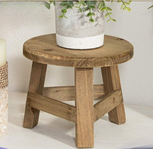 Wooden stool plant stand - plant,