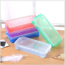  5pcs Multi-functional Transparent Pencil Case Plastic Pencil Box Storage Case