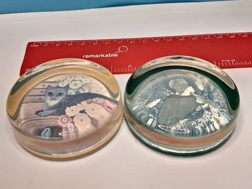 Glass paperweight round with - glass, paperweight,
