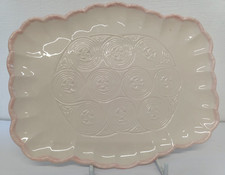 Donegal Parian Rectangular 24 CM China Plate Vintage Irish Pottery Pink Trim