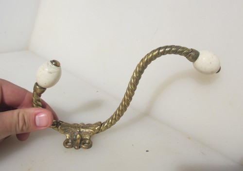 Victorian brass coat hook hat - brass,