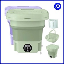 MINI LAVATRICE PORTATILE PIEGHEVOLE COMPLETA SECCHIO 9 LT CENTRIFUGA 3 PROGRAMMI