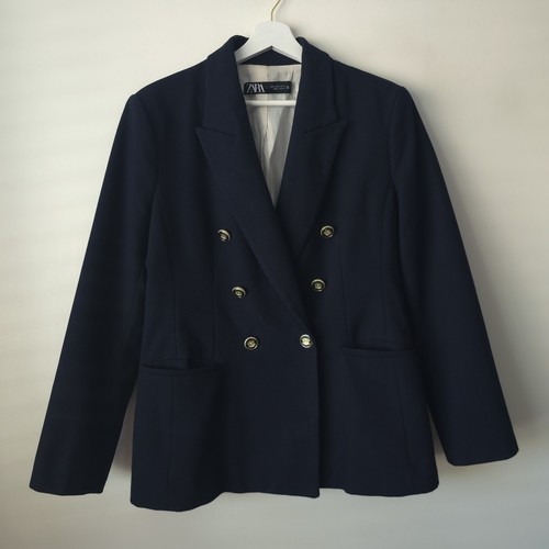 Zara navy blue double breaste - zara,