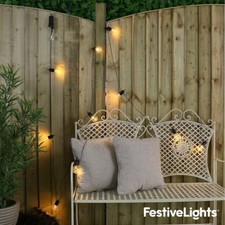 4.5m Battery Power Clear Festoon Warm White LED Outdoor String Timer Lights