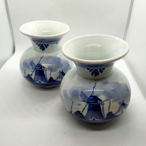 Pair hand painted delft - pair,