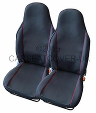 For Renault Twizy  - Pair of UK MADE Black & Red Trim Car Seat Covers