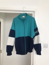 M/L Vintage Adidas Originals Shell Sports Casual Jacket Zip Blue Green Turquoise