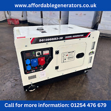 UNUSED 10kW 12.5KVA Diesel Generator 3 Phase Single Phase 50Hz Electric UNUSED