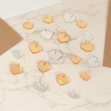 Pack of 25 Mixed sized mirror baby feet DIY craft embellishments with adhesive