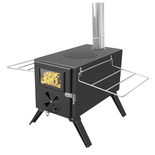 Wood burning stove with pipe - stove,