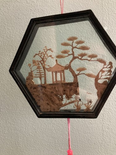 Chinese cork carving diorama - cork,