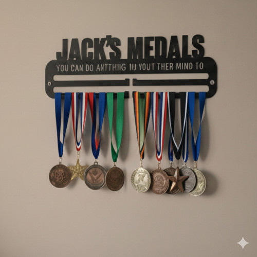 Personalised medal hanger - personalised,