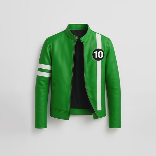 Ben green leather jacket - green,