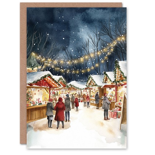 Busy festive market stalls - market,