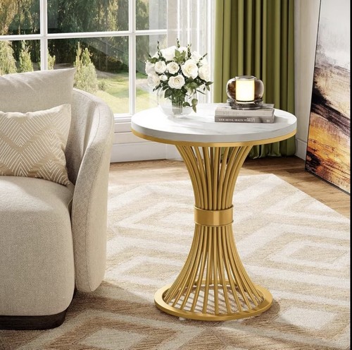 Round modern side - modern, faux