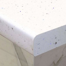 White Sparkle 2m x 600mm x 38mm Laminated Kitchen Worktop, Easy to install