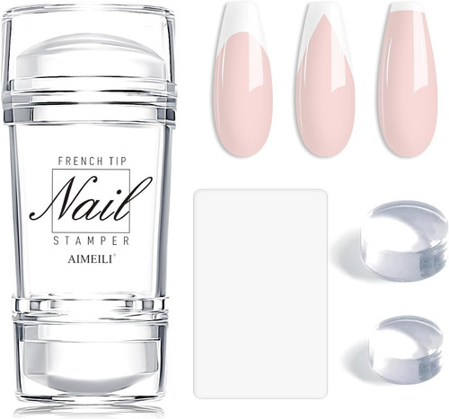 French tip nail stamp - nail, 4pcs