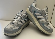SKETCHERS SHAPE UPS  Women’s Walking Tone-Up Shoes~11814~ White Silver Blue~SZ 8