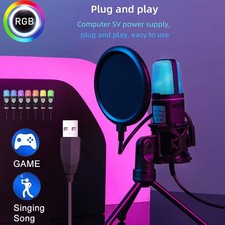 USB Microphone Computer Condenser Gaming Mic for PC/Laptop/Phone/PS4/5