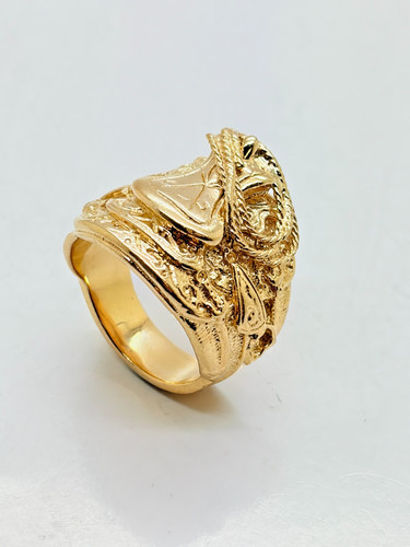 9ct yellow solid gold - yellow, saddle