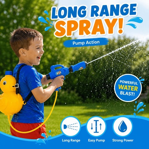 Kids duck backpack water gun - backpack,