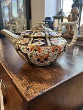 Antique Georgian Royal Crown Derby Imari Large Round Teapot 1806-1825 WOW