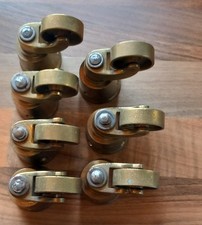 Reclaimed 7 Antique Solid Brass Swivel Castors. No Screws.