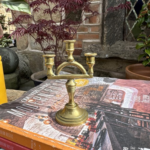Vintag brass small candle - small,