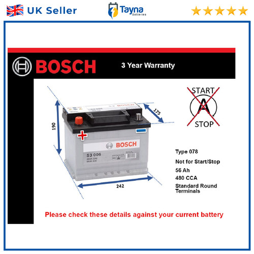 Car battery s3006 bosch 078 - car,