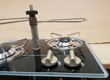 Compact Black Glass 2 Ring Gas Hob With Double Pot Holder For Campervan or Boat