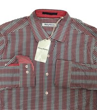 Tommy Bahama T320687 Men's Checks On The Beach L/S Shirt in Scooter Red, M