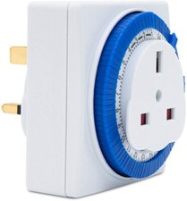 24 Hour Segment Timer Plug - 240v 3 Pin Plug with Programmable Time Control