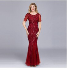 NEW Evening Formal Party Ball Gown Prom Bridesmaid Sequins Fishtail Dress 