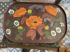 Vintage Retro 1970 Marks & Spencer Brown Orange Melamine Serving Tray 44 x 29 cm