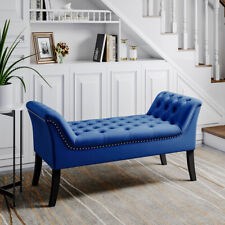 Tufted Upholstered Chesterfield Bench Ottoman Stool Chaise Lounge Window Seat