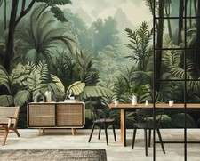 Green WALLPAPER Living room mural 312x219 cm jungle trees feature wall paper