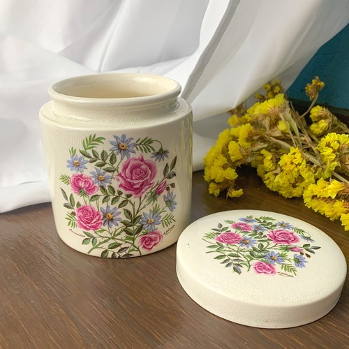 Pink rose ceramic pot - rose,