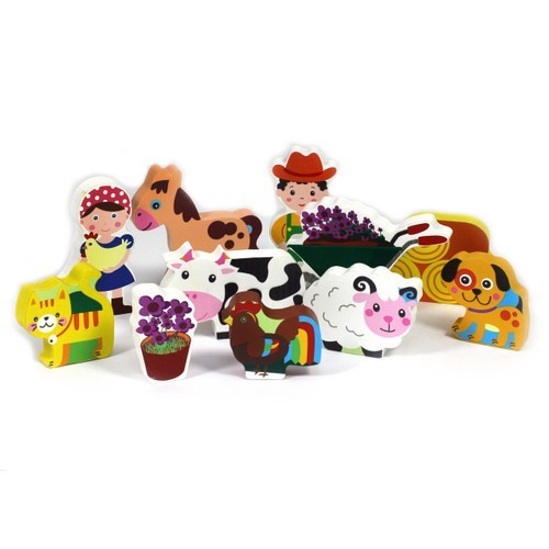 Wooden farm figures - farm,