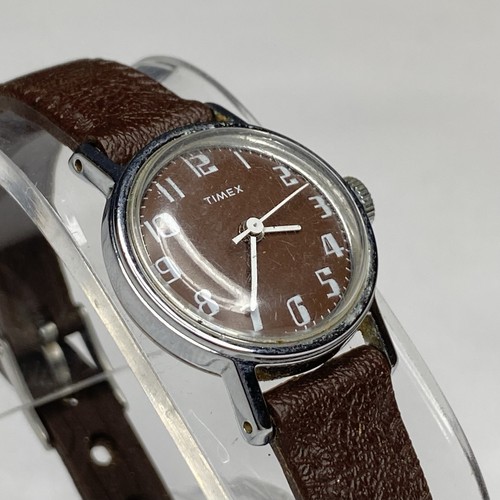 Vintage timex chocolate brown - vintage,