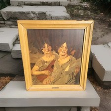 Vintage Marquetry Wood Inlay Picture 21”x24” Incl Frame, Russian Artist