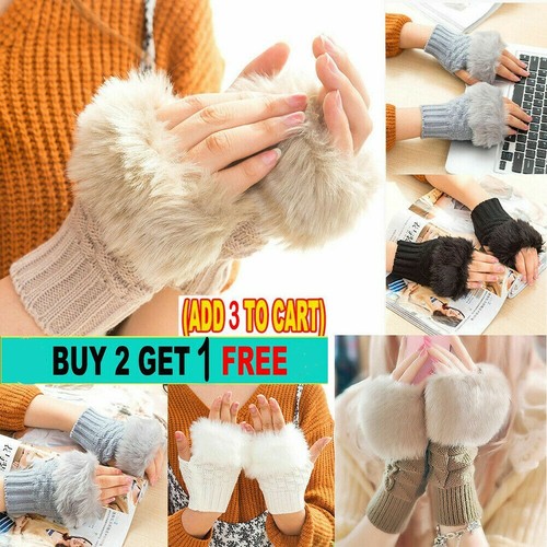 Knitted fingerless gloves - knitted,