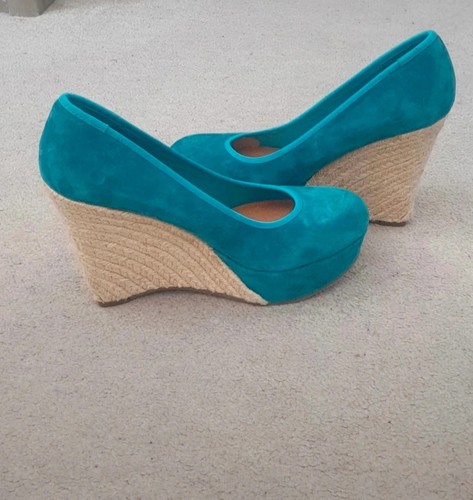 Bertie jade green - suede, wedge