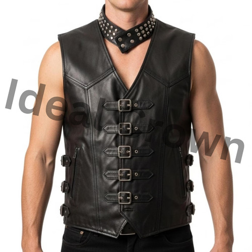 Handmade leather vest - leather,