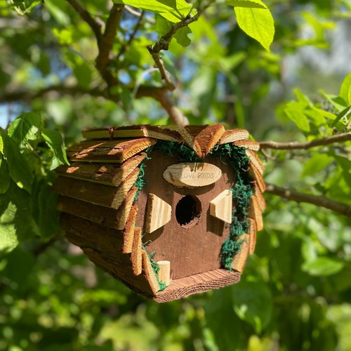 Hanging wooden love bird - wooden,