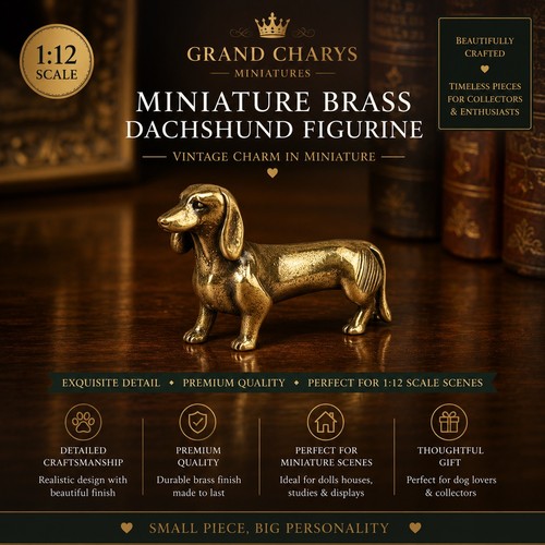 Miniature brass dachshund - miniature,
