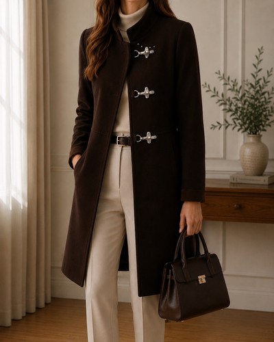 Italian made brown coat - coat, size