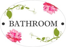 Shabby Chic Bathroom Door Plaque Sign (Bathroom)